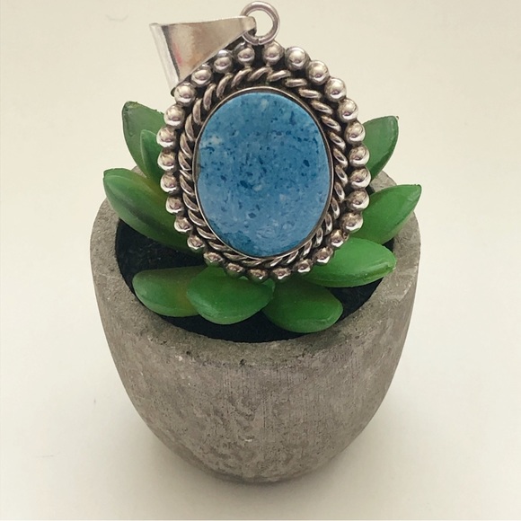 Vintage Southwestern Denim Lapis Lazuli Sterling Silver Pendant - Picture 8 of 8